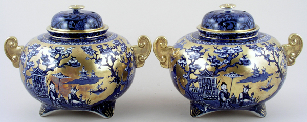 Pot Pourri Jars pair of c1920s